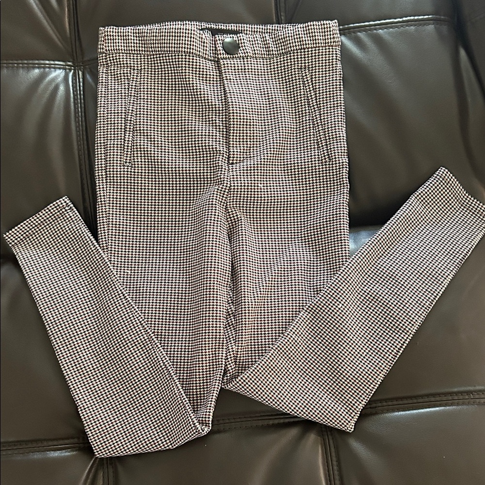 Zara Black, Red, and White Checkered Pants